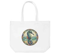 Azeeda 'Circular Seahorse Window' Tote Shopping Bag For Life (BG00086412)