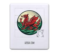 Azeeda 'Circular Welsh Red Dragon' Sliding Puzzle (PZ00040252)