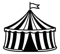 Azeeda 'Circus Tent' Unmounted Rubber Stamp - for Crafting, Scrapbooking and Card Making - Size A8 (RS00068652)