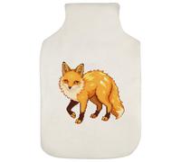 Azeeda 'Citrine Fox' Hot Water Bottle Cover (HW00048783) | Soft Fabric Case for Bedtime, Winter Warmth, Home and Gifts