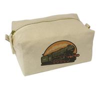 Azeeda 'Classic Steam Train' Canvas Wash Bag/Makeup Case (CS00046794)