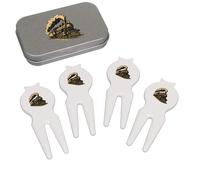 Azeeda 'Classic Steam Train' Golf Divot Tool/Repair Fork Gift Set (GO00071290)