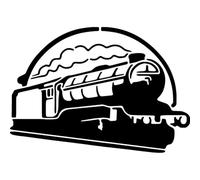 Azeeda 'Classic Steam Train' Reusable Stencil - Durable Decorative Template for Painting and Spraying on Walls, Tiles, Wood, Fabric & Craft Projects - S (A6) (WS00071040)