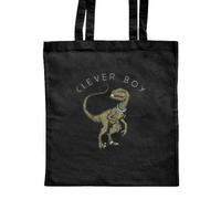 Azeeda 'Clever Boy Dinosaur' Classic Black Tote Shopper Bag (ZB00019613)