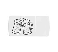 Azeeda 'Clinking Beer Tankards' Pill Box with Tablet Splitter (PI00036847)