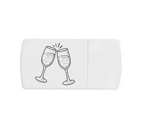 Azeeda 'Clinking Celebration Glasses' Pill Box with Tablet Splitter (PI00036980)