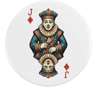 Azeeda 'Clown Jack Of Diamonds' Button Badge - 77mm (BB00177032)