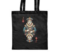 Azeeda 'Clown Jack Of Diamonds' Shopping Tote Bag - Black (ZB00036029)