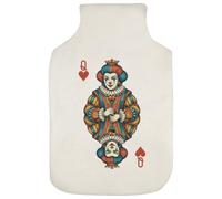 Azeeda 'Clown Queen of Hearts' Hot Water Bottle Cover (HW00052741) | Soft Fabric Case for Bedtime, Winter Warmth, Home and Gifts