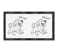 Azeeda 'Cockapoo Catching Stick' Pet Feeding Mat (PM00041061) | Placemat for Dog / Cat Food and Water Bowls, Kitchens and Floors