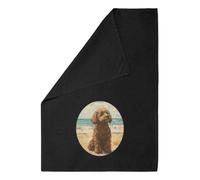 Azeeda 'Cockapoo on Beach' Black Cotton Tea Towel/Dish Cloth (TW00083002)