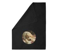 Azeeda 'Cockapoo with Roses' Black Cotton Tea Towel/Dish Cloth (TW00082934)