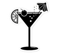 Azeeda 'Cocktail Glass' Clear Premium Vinyl Decal Stickers - Waterproof, Durable & Easy to Apply - for Car Bumpers, Windows, Bins & More - Medium (100mm) (DC00118409)