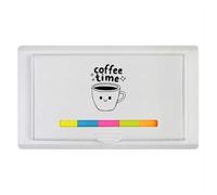 Azeeda 'Coffee Time Cute Coffee Cup' Sticky Note Ruler Pad (ST00046000)
