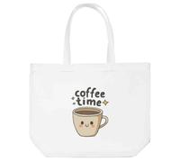 Azeeda 'Coffee Time Cute Coffee Cup' Tote Shopping Bag For Life (BG00090361)