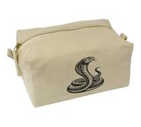 Azeeda 'Coiled Cobra Snake' Canvas Wash Bag/Makeup Case (CS00045308)