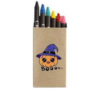 Azeeda 'Colorful Halloween Pumpkin In A Hat Kawaii ' Coloured Crayon Set (CY00038124)