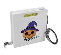 Azeeda 'Colorful Halloween Pumpkin In A Hat Kawaii ' Keyring Tape Measure/Spirit Level Tool (KM00046894)