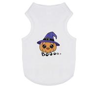 Azeeda 'Colorful Halloween Pumpkin In A Hat Kawaii ' Pet Dog/Cat T-Shirt, S (PT00167377)