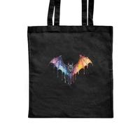 Azeeda 'Colourful Bat' Classic Black Tote Shopper Bag (ZB00033737)