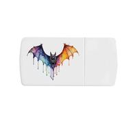 Azeeda 'Colourful Bat' Pill Box with Tablet Splitter (PI00043958)