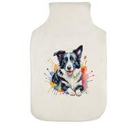 Azeeda 'Colourful Border Collie' Hot Water Bottle Cover (HW00050637)