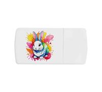 Azeeda 'Colourful Bunny' Pill Box with Tablet Splitter (PI00044008)