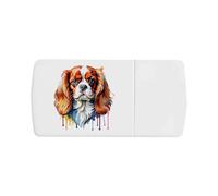 Azeeda 'Colourful Cavalier King Charles' Pill Box with Tablet Splitter (PI00044152)