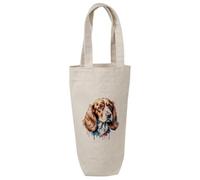 Azeeda 'Colourful Cocker Spaniel' Wine Bottle Bag - Natural (BL00050724)