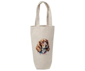 Azeeda 'Colourful Cocker Spaniel' Wine Bottle Bag - Natural (BL00050724)