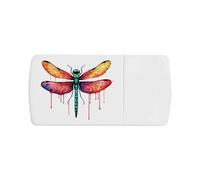 Azeeda 'Colourful Dragonfly' Pill Box with Tablet Splitter (PI00043985)