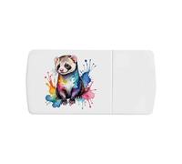 Azeeda 'Colourful Ferret' Pill Box with Tablet Splitter (PI00043992)