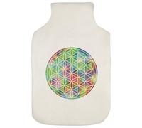 Azeeda 'Colourful Flower of Life Symbol' Hot Water Bottle Cover (HW00046024)