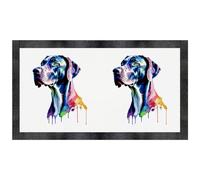 Azeeda 'Colourful Great Dane' Pet Feeding Mat (PM00039028)