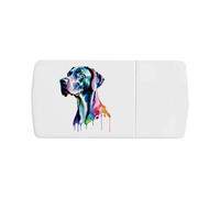 Azeeda 'Colourful Great Dane' Pill Box with Tablet Splitter (PI00044144)