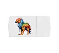 Azeeda 'Colourful Griffin' Pill Box with Tablet Splitter (PI00043967)