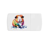 Azeeda 'Colourful Guinea Pig' Pill Box with Tablet Splitter (PI00043960)