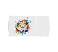 Azeeda 'Colourful Hamster' Pill Box with Tablet Splitter (PI00043988)