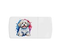 Azeeda 'Colourful Havanese Dog' Pill Box with Tablet Splitter (PI00044163)