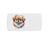 Azeeda 'Colourful Pekingese Dog' Pill Box with Tablet Splitter (PI00044156)