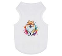 Azeeda 'Colourful Pomeranian' Pet Dog/Cat T-Shirt, M (PT00190922)