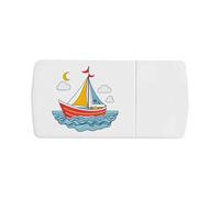 Azeeda 'Colourful Sail Boat' Pill Box with Tablet Splitter (PI00040366)