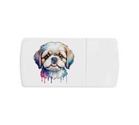 Azeeda 'Colourful Shih Tzu Dog' Pill Box with Tablet Splitter (PI00044155)