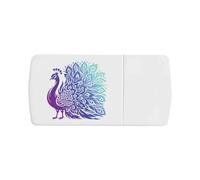 Azeeda 'Colourful Stylised Peacock' Pill Box with Tablet Splitter (PI00040215)