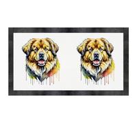 Azeeda 'Colourful Tibetan Mastiff Dog' Pet Feeding Mat (PM00039049)