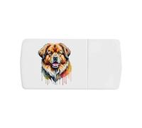 Azeeda 'Colourful Tibetan Mastiff Dog' Pill Box with Tablet Splitter (PI00044165)