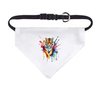 Azeeda 'Colourful Tiger' Pet Bandana - White, S (PD00083431)