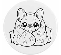 Azeeda 'Comfy French Bulldog' Button/Lapel Badges (BB065947) | Pin Back Badges for Clothes, Bags, Accessories and Gifts