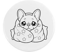 Azeeda 'Comfy French Bulldog' Button/Lapel Badges (BB065947) | Pin Back Badges for Clothes, Bags, Accessories and Gifts