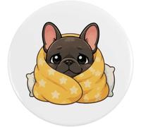 Azeeda 'Comfy French Bulldog' Button/Lapel Badges (BB065948) | Pin Back Badges for Clothes, Bags, Accessories and Gifts